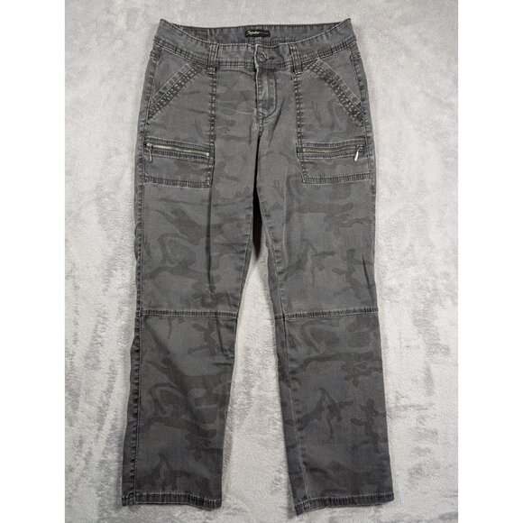 Supplies Denim - Supplies Pants Womens Size 2 Black Camouflage Zipper Accent Grunge Rocker Punk